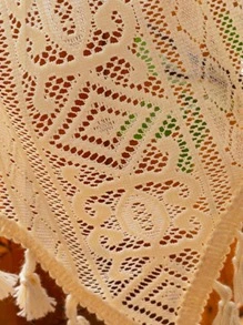 1入組蕾絲小窗帘,半窗帘,廚房帘子,隔斷帘 - 米色 - 查看 3