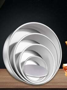 1 khuôn bánh tròn bằng hợp kim nhôm có đáy tháo rời, dụng cụ làm bánh, đường kính 2-14 inch. - Bạc - Xem 1