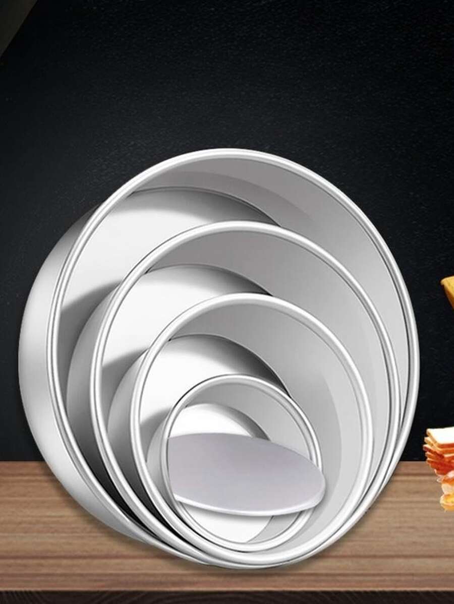 1 khuôn bánh tròn bằng hợp kim nhôm có đáy tháo rời, dụng cụ làm bánh, đường kính 2-14 inch. - Bạc - Xem 1