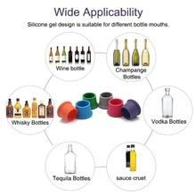 2pcs/set Fda Silicon Multi-color Wine Bottle Stoppers, Leak-proof Caps For Red Wine, , Cocktail, Drink Bottles - Multicolor - View 3