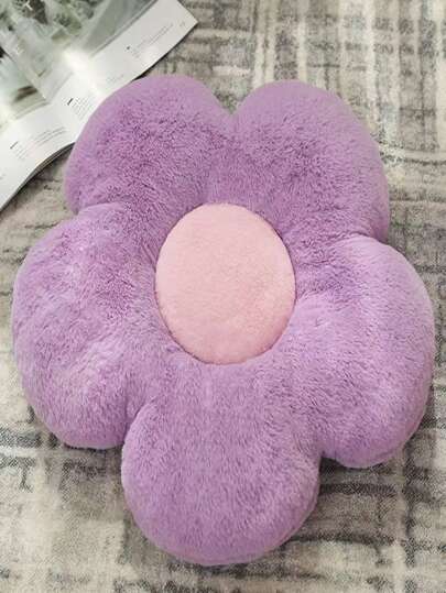 1只毛絨花形靠墊,適用於沙發、汽車、辦公室、床、窗戶、家居裝飾