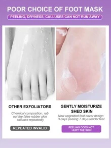 5/10片足膜深層滋潤去角質軟嫩寶寶腳角質去除足膜薰衣草蘆薈膠男女均可使用 - 紫色 - 查看 6