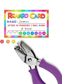 50pcs Colorful Creative Classroom/Home/Family Children's Punch Card For Reward And Incentive, Paper,Christmas - Multicolor - View 3