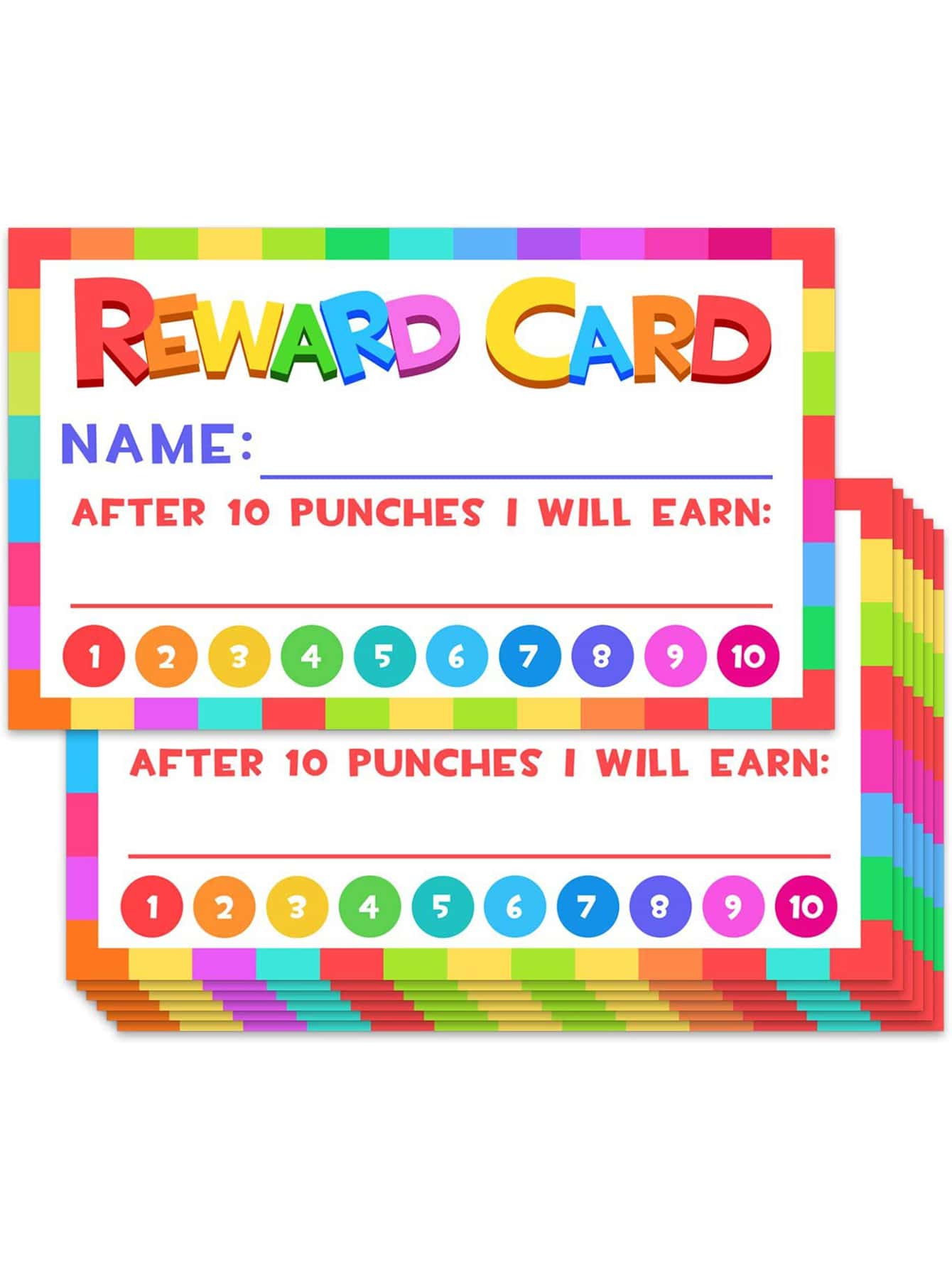 50pcs Colorful Creative Classroom/Home/Family Children's Punch Card For Reward And Incentive, Paper,Christmas - Multicolor - View 1