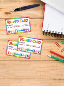 50pcs Colorful Creative Classroom/Home/Family Children's Punch Card For Reward And Incentive, Paper,Christmas - Multicolor - View 7