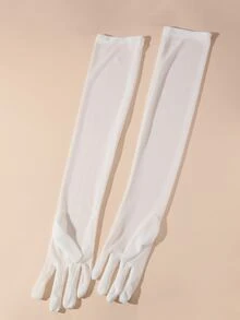 1 đôi găng tay ren dài tới khuỷu tay gợi cảm dành cho nữ, dành cho sân khấu và bữa tiệc - trắng - Xem 3