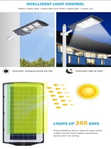 户外防水太阳能LED路灯，带运动传感器，庭院照明壁灯，户外花园照明，适用于小路、庭院、露台 - 黑色 - 查看 5