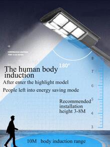 户外防水太阳能LED路灯，带运动传感器，庭院照明壁灯，户外花园照明，适用于小路、庭院、露台 - 黑色 - 查看 7