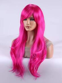 65cm fashion wig Long wavy Cosplay colored wig - Hot Pink - View 3