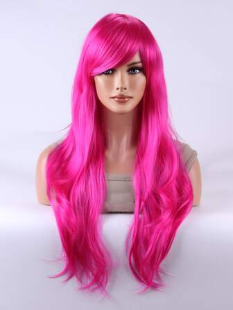 65CM moda Peluca largo onda cosplay de colores Peluca