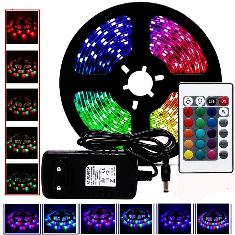 Fita Led 5050 Rgb Colorida 5mt 16 Cores + Fonte + Controle