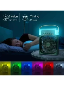 1pc Portable Air Conditioner, Household Small Air Cooler, Portable Air Adjustment For Office, 3 Speed Air Cooling Fan Humidifier, 5pcs Humidified Spray Heads For Home Appliances - Army Green - View 8