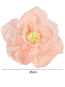 6 piezas Papel crepe flores papel flor Decoración hecho a mano flores fiesta boda Fondo flor para Bebé de cumpleaños Telón de fondo de la foto nupcial ducha habitación central - Champán - Ver 3