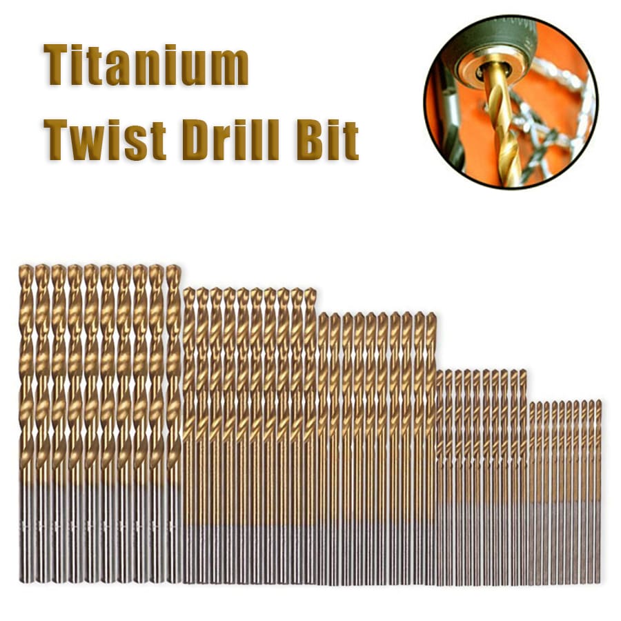 50pcs/set Carbon Steel Drill Bit, Modern Multifunctional Drill Bit For Home - Gold - View 1