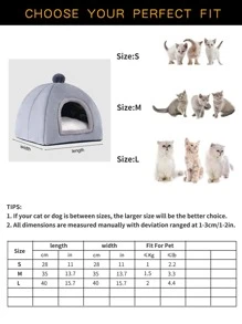 1 pieza Cama para mascotas con diseño de pompón ribete lanudo