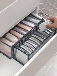 1pc 11-Grid Storage Bag, Simple Mesh Underwear, Sock, Clothes Separator Box, Suitable For Wardrobe Organization  Decorations   Autumn Decor Festival Decor Room Decor Home Decor Fall Decor Bedroom Decor - Black - View 1