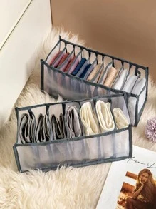 1pc 11-Grid Storage Bag, Simple Mesh Underwear, Sock, Clothes Separator Box, Suitable For Wardrobe Organization  Decorations   Autumn Decor Festival Decor Room Decor Home Decor Fall Decor Bedroom Decor - Black - View 4