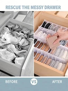 1pc 11-Grid Storage Bag, Simple Mesh Underwear, Sock, Clothes Separator Box, Suitable For Wardrobe Organization  Decorations   Autumn Decor Festival Decor Room Decor Home Decor Fall Decor Bedroom Decor - Black - View 6