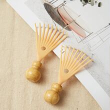 2pcs Head Massager, Yellow Scalp Massager, Mini Head Scraping Gua Sha Board, Head Massager To Relieve Scalp Pressure, Relaxation Gift - Ginger - View 9