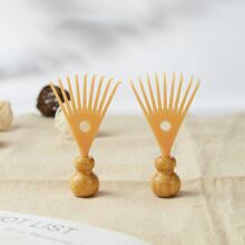 2pcs Head Massager, Yellow Scalp Massager, Mini Head Scraping Gua Sha Board, Head Massager To Relieve Scalp Pressure, Relaxation Gift - Ginger - View 6