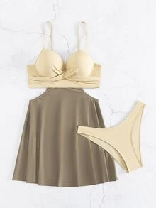 Bộ Bikini Nữ Với Thiết Kế Kiểu Váy Và Áo Cúp Cúp Cứng - Nhiều màu - Xem 2