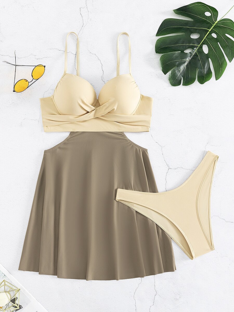 Bộ Bikini Nữ Với Thiết Kế Kiểu Váy Và Áo Cúp Cúp Cứng - Nhiều màu - Xem 1