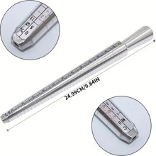 戒指測量工具,0-13毫米鋁製戒指芯測量儀,4條戒指測量棒,金屬芯測量工具套裝,適用於女性和男性製作戒指尺寸測量 - 銀色 - 查看 5