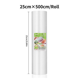 9.84 X 196.85英寸食品真空袋,真空密封保鮮長效保鮮1捲/袋,適用於所有真空包裝機