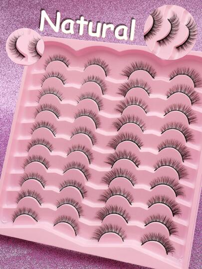 AYRMILLA 10-100 Pairs Mix Natural False Eyelashes Fluffy Soft Dramatic 3D Mink Eye Black Thin And Long Eyelashes Multi-Layer Short And Thick False Eyelashes Extended Large Volume False Eyelashes Makeup Products Cross Wedding Parties And Club Daily Work Meetings Natural False Eyelashes Comfortable Eyelashes