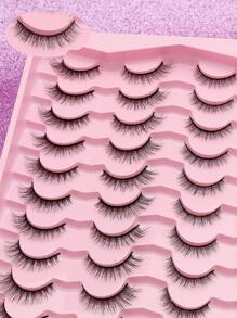 AYRMILLA 20 Pairs Mix Natural False Eyelashes Fluffy Soft Dramatic 3D Mink Eye Black Thin And Long Eyelashes Multi-Layer Short And Thick False Eyelashes Extended Large Volume False Eyelashes Makeup Products Cross Wedding Parties And Club Daily Work Meetings Natural False Eyelashes Comfortable Eyelashes Hairspring Cross Hand Eyelashes Wingtip Eyelashes Thin And Long Eyelashes Natural And Lifelike Eyelashes Long And Durable Daily Cosplay Can Be Reused Daily Dating Fashion And Popular Makeup Beauty Tool False Eyelashes Full False Lashes - 黑色 - 查看 4