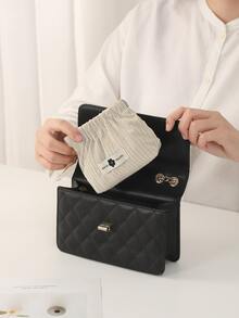 1入組多功能包適用於彩妝,口紅,硬幣,數字配件 - 白色 - 查看 5