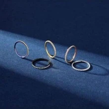 1 Miếng Thép không gỉ Mũi / Xỏ lỗ tai Nhẫn Với Khối Zirconia  , Dát Với Xiên Bề mặt Thiết kế , Thích hợp Cho nam giới & NỮ Đối với Mặc hàng ngày - Vàng - Xem 3