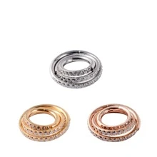 1 Miếng Thép không gỉ Mũi / Xỏ lỗ tai Nhẫn Với Khối Zirconia  , Dát Với Xiên Bề mặt Thiết kế , Thích hợp Cho nam giới & NỮ Đối với Mặc hàng ngày - Vàng - Xem 2