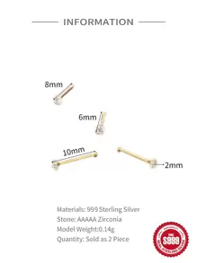 1 Pair S925 Sterling Silver Simple Stud Earring For Woman Daily Decoration Fine Earrings 18K Gold Plated Fine Jewelry Suitable For Anniversary Wedding Gift