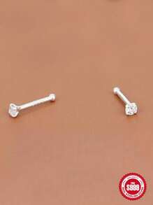 SereneSpark 1 par de pendientes de botón minimalistas de plata de ley 925, accesorio diario para mujer, pendientes delicados, chapados en oro de 18K, joyería exquisita, adecuados para aniversario, regalo de boda - Plata 8mm - Ver 7