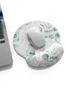 Leaf Print Mouse Pad With Wrist Rest