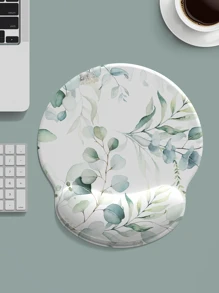 Leaf Print Mouse Pad With Wrist Rest