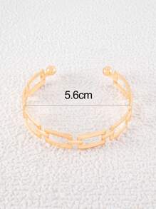 imoli 1 件简约合金链式手镯，双球设计，开口设计，适合女士，是派对礼物的完美之选 - 金黃色 - 查看 7