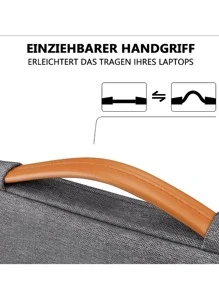 Tecool 1 件深灰色聚酯纖維防水筆記型電腦包適用於 13/15/16 英寸 - 深灰色 - 查看 2