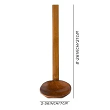 1 件装日式汤勺，带竹柄和楠木壳勺，适用于拉面和火锅学校用品、圣诞礼物 - 棕色 - 查看 6