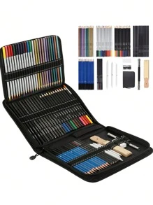 72 chiếc Bút chì màu Bộ bút chì than, Bút chì màu đa năng chuyên nghiệp để vẽ - Nhiều màu - Xem 1