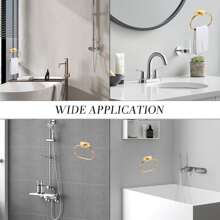 OBOVAY Stainless Steel Bathroom Towel Ring, Towel Rack, Wall-Mounted Towel Bar, Bathroom Towel Storage, Towel Shelf Bathroom Accessories Bathroom Tools - Gold - View 3
