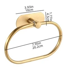 OBOVAY Stainless Steel Bathroom Towel Ring, Towel Rack, Wall-Mounted Towel Bar, Bathroom Towel Storage, Towel Shelf Bathroom Accessories Bathroom Tools - Gold - View 4