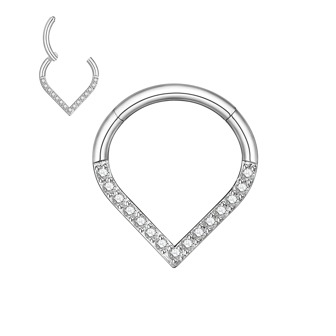 1pc Stainless Steel & Zirconia Nose Hoop Ring For Men And Women Daily Wear