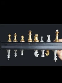 1件套家庭交互的棋棋盤遊戲至發展思維能力,合適的對於初學者,帶可折疊棋盤 - 黑與白 - 查看 2