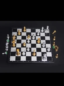 1件套家庭交互的棋棋盤遊戲至發展思維能力,合適的對於初學者,帶可折疊棋盤 - 黑與白 - 查看 1