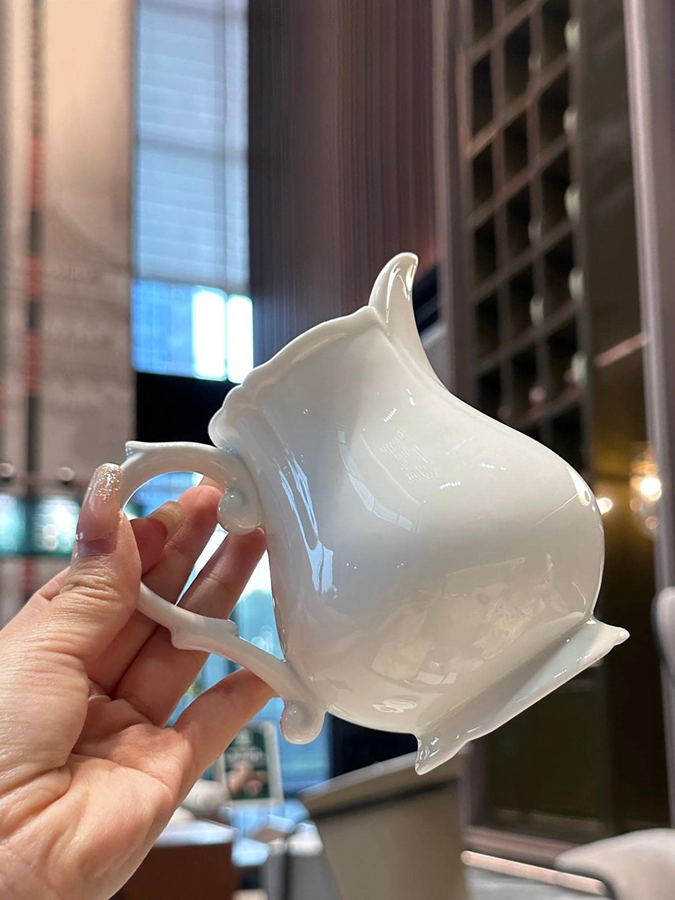 French Vintage Relief Ceramic Milk Jug, Coffee Creamer, Home Use Milk