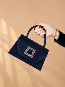 REMANLAND Glitter Bling,Shiny Glitter, Shiny, Luxury, Glamorous, Elegant, Exquisite 1pc Elegant & Fashionable Sparkling Velvet Evening Clutch Bag, Party & Wedding Handbag For Women For Girls, Women, College Students, Rookies & White-Collar Workers For Party, Prom, Wedding Dinner Bag,Evening Bag For Party Girl,Woman,For Female Perfect For Party,Wedding,Prom,Dinner/Banquet,For Best Gift For Women - Navy Blue - View 6