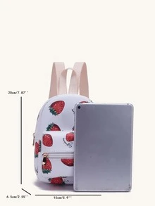 dulce con estampado de fresa alumno Mochila , de moda & ligero Mochila - Blanco - Ver 7
