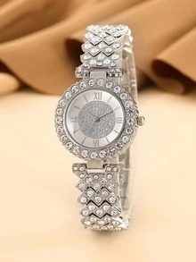 1 pieza Reloj , 1 pieza Pulsera , excelente para uso diario con regalo festivo - Plateado - Ver 2